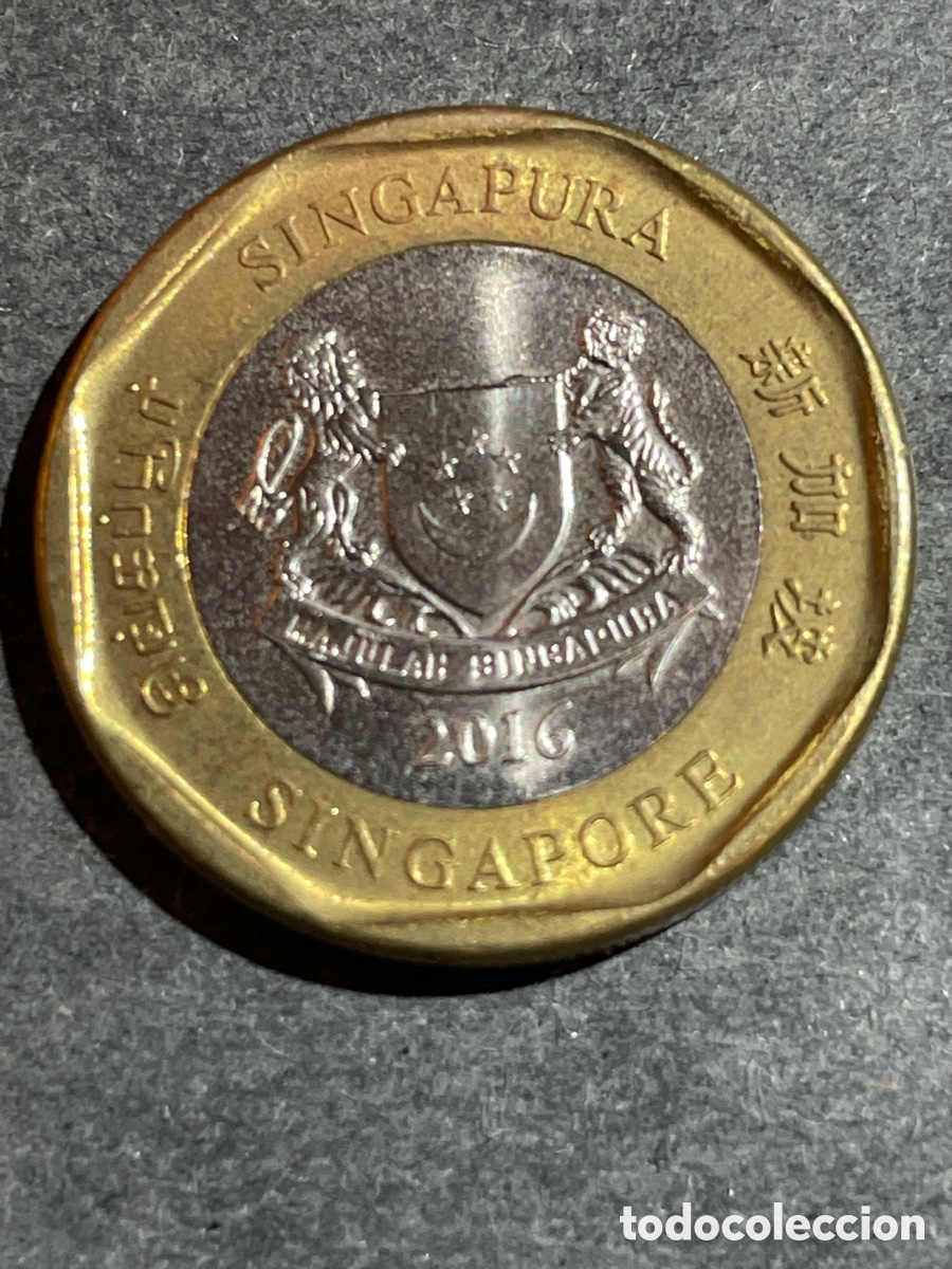 Monedas antiguas de Asia: Singapur. 1 d&oacute;lar. 2016 - Foto 2