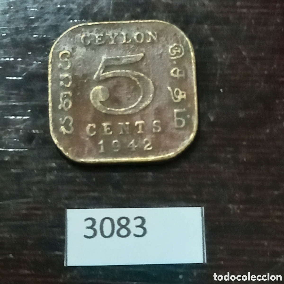 Monedas antiguas de Asia: Ceilan 5 centavos 1942 - Foto 2