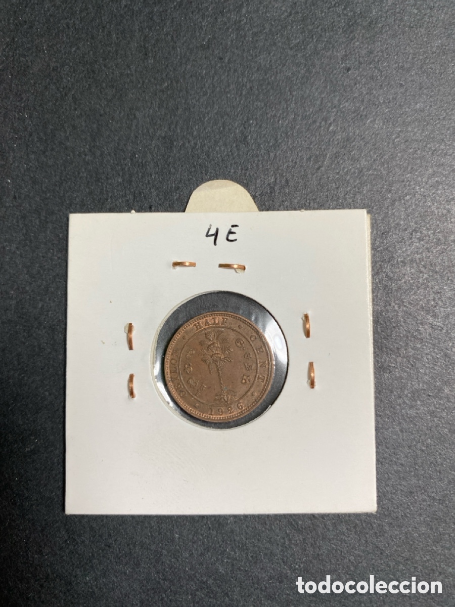 Monedas antiguas de Asia: Moneda de Ceylan 1/2 cent - Foto 2