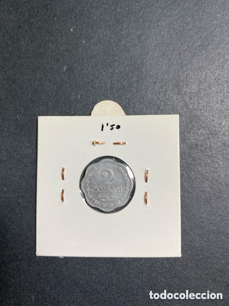 Monedas antiguas de Asia: Moneda de Sri Lanka 2 cent - Foto 2