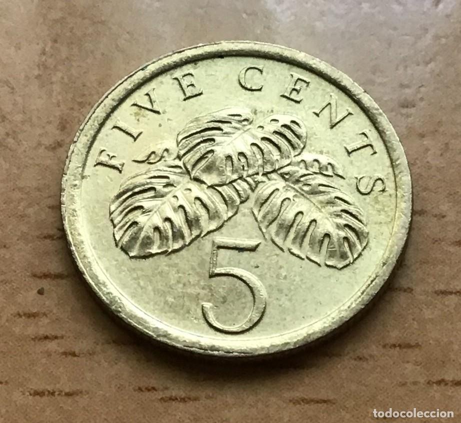 Monedas antiguas de Asia: 5 centavos de Singapur. A&ntilde;o 1990 - Foto 1