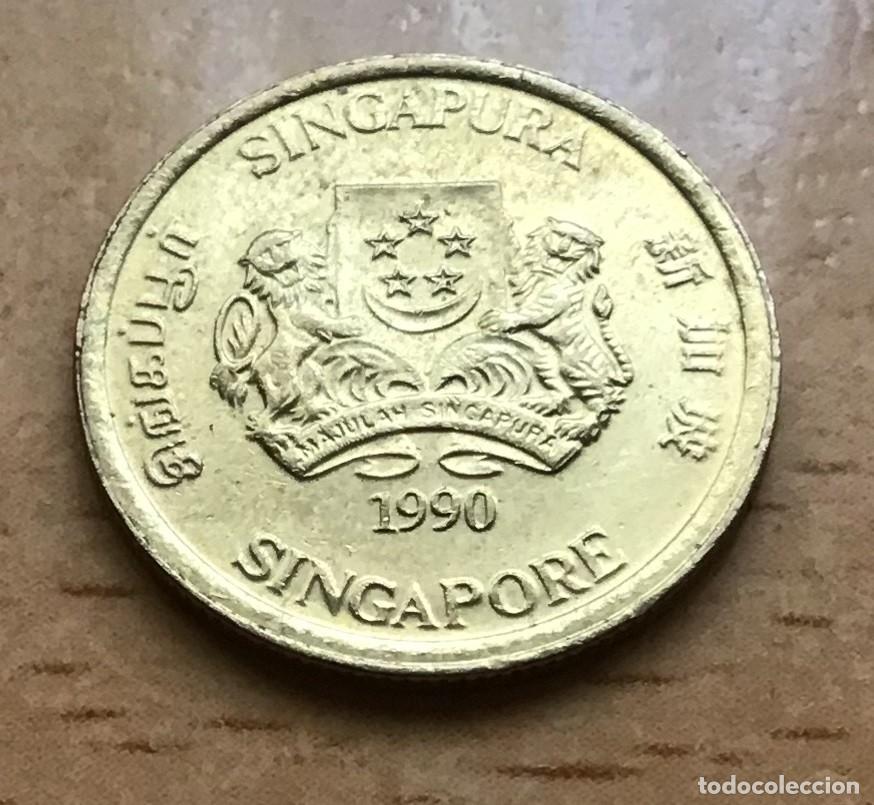 Monedas antiguas de Asia: 5 centavos de Singapur. A&ntilde;o 1990 - Foto 2