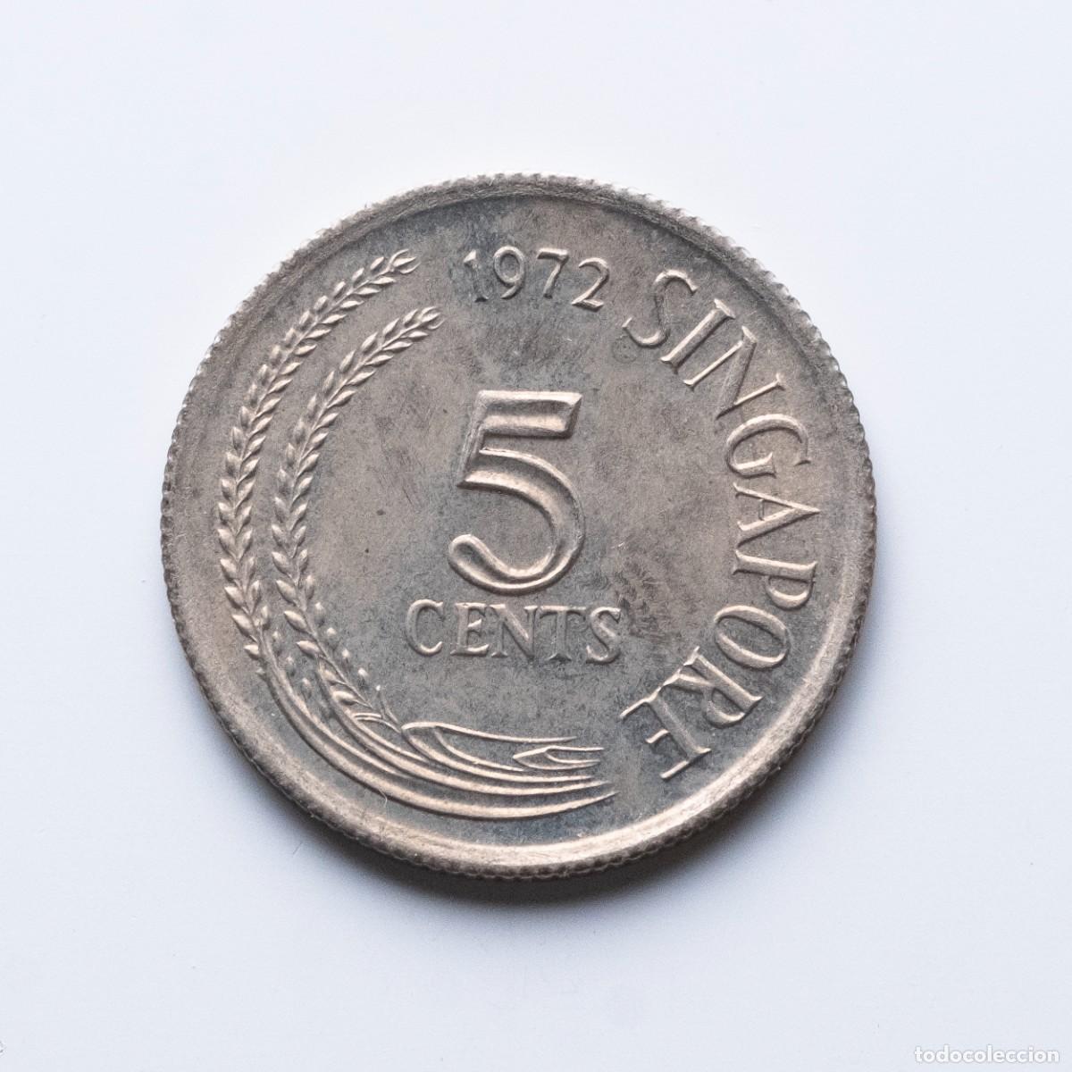 Monedas antiguas de Asia: 5 cents 1972 Singapur - Foto 2