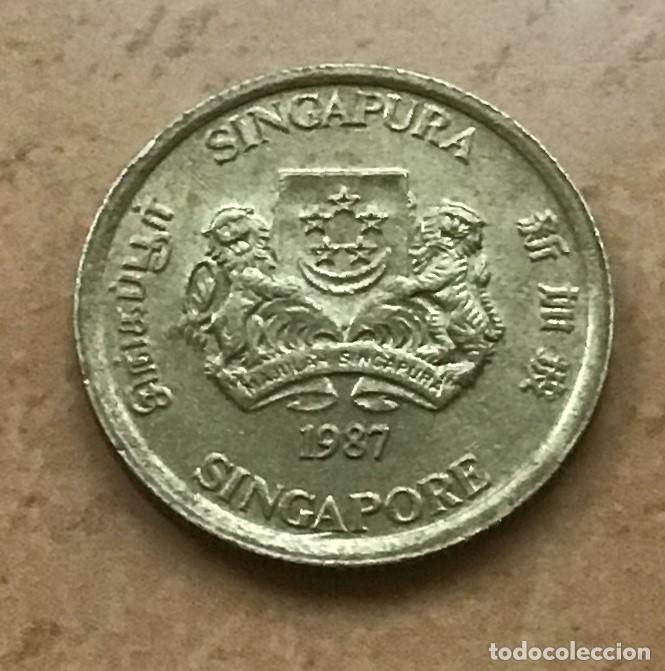 Monedas antiguas de Asia: 5 centavos de Singapur. A&ntilde;o 1987 - Foto 2