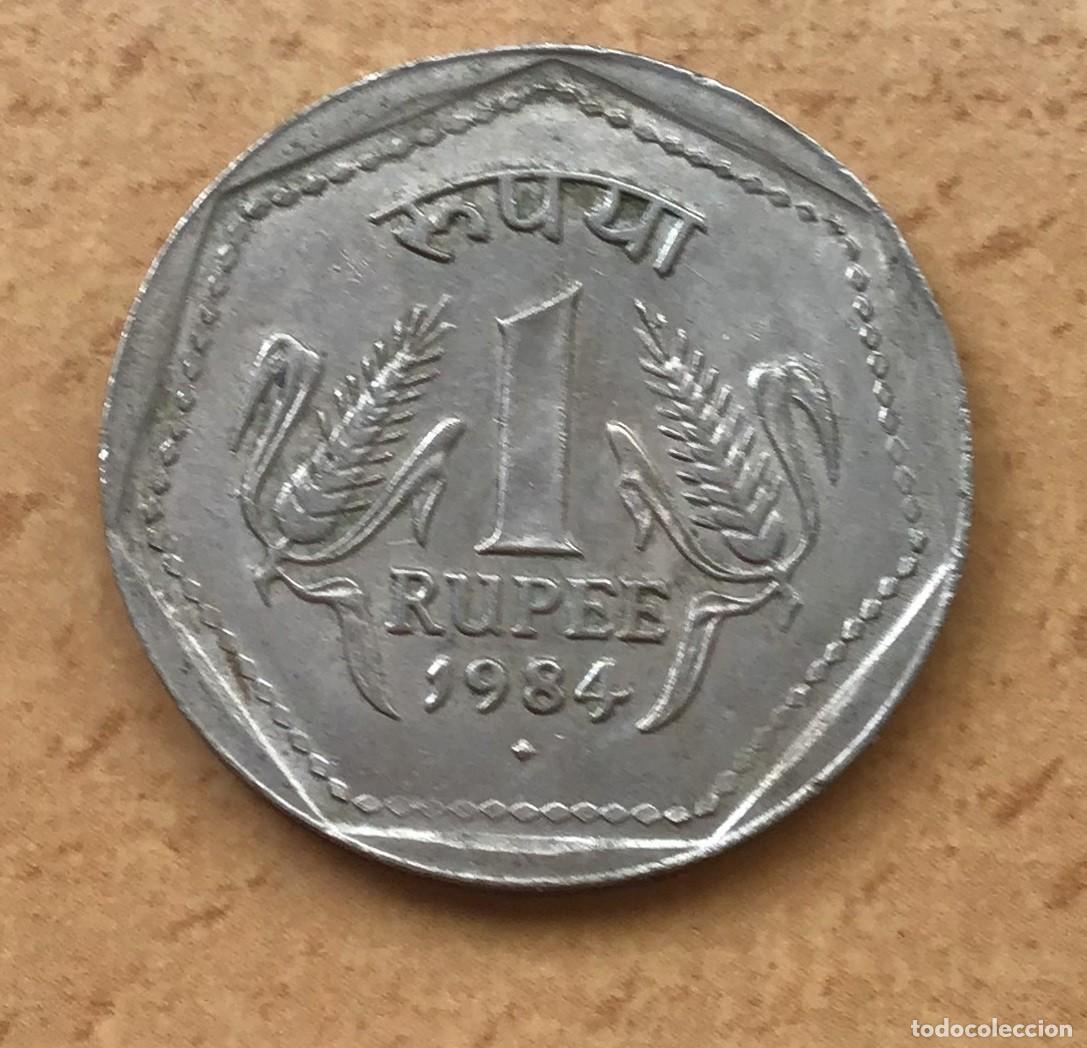 Monedas antiguas de Asia: 1 rupia de India. A&ntilde;o 1984. Ceca de Bombay