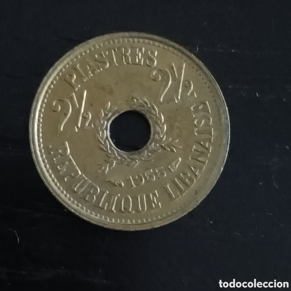 Monedas antiguas de Asia: L&iacute;bano. Moneda 2 1/2 piastras 1955 - Foto 2