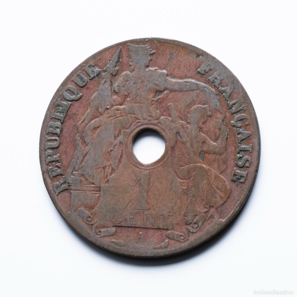 Monedas antiguas de Asia: 1 cent 1922 Indochina Francesa - Foto 1