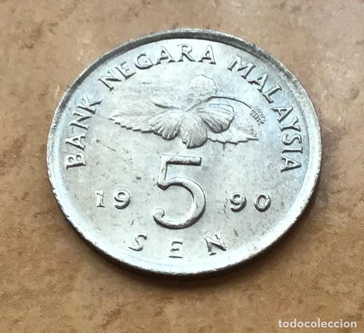 Monedas antiguas de Asia: 5 sen de Malasia. A&ntilde;o 1990