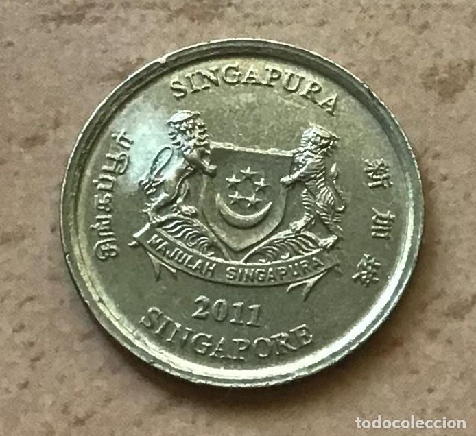Monedas antiguas de Asia: 5 centavos de Singapur. A&ntilde;o 2011 - Foto 2