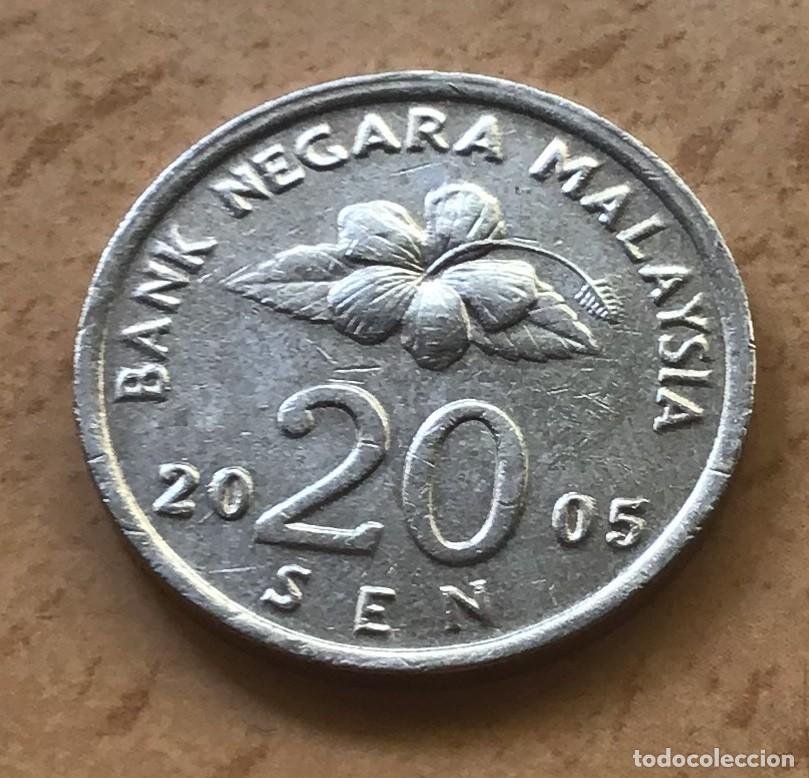 Monedas antiguas de Asia: 20 sen de Malasia. A&ntilde;o 2005