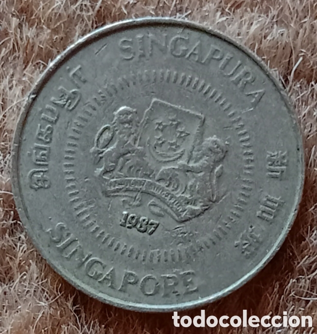 Monedas antiguas de Asia: Singapur 1987 - Moneda de 10 c&eacute;ntimos - Foto 1