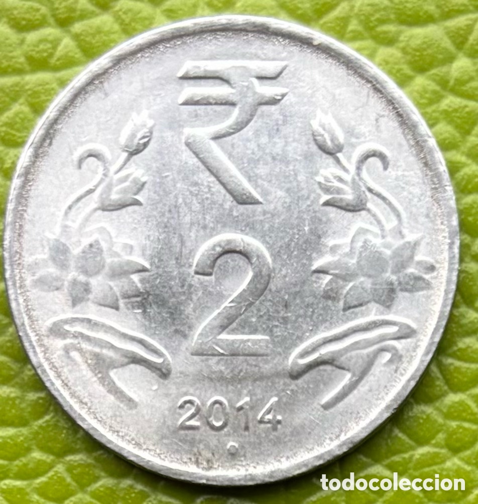 Monedas antiguas de Asia: INDIA. DOS RUPIAS. 2014. - Foto 2