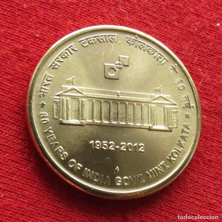 Monedas antiguas de Asia: India 5 rupees 2012 mint Kolcata - Foto 1