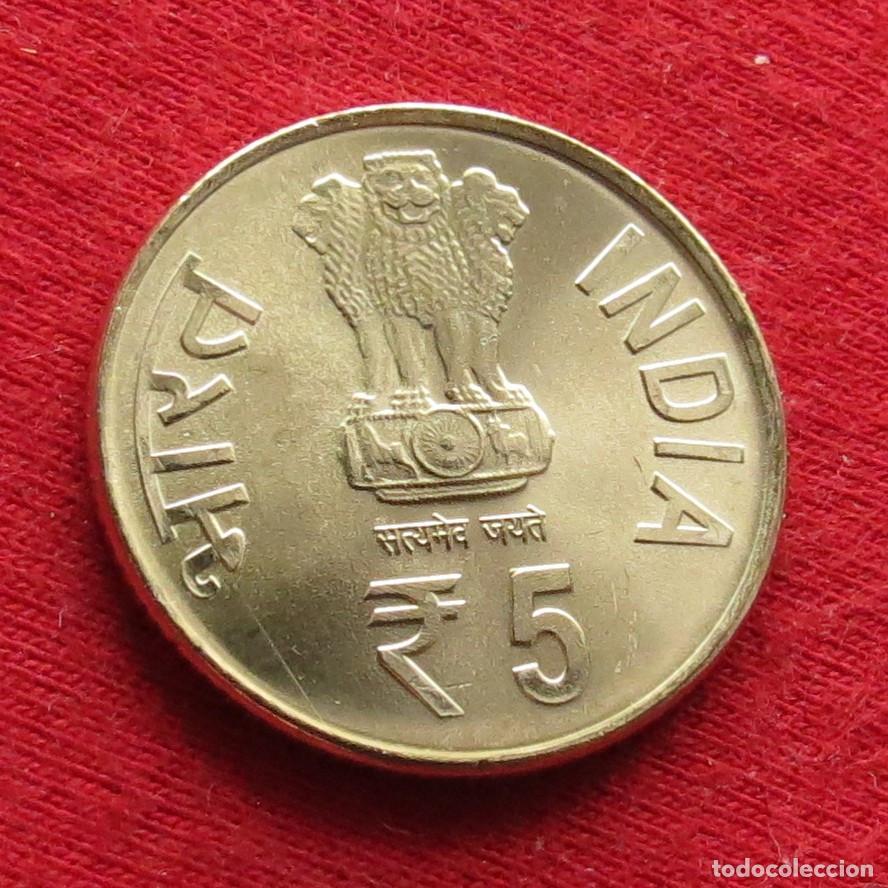 Monedas antiguas de Asia: India 5 rupees 2012 mint Kolcata - Foto 2