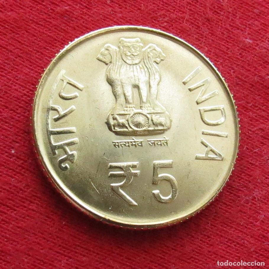 Monedas antiguas de Asia: India 5 rupees 2012 Nehru - Foto 2