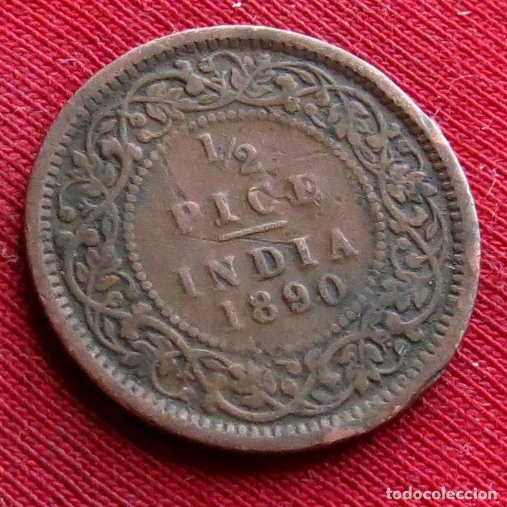 Monedas antiguas de Asia: India 1/2 pice 1890 , - Foto 1