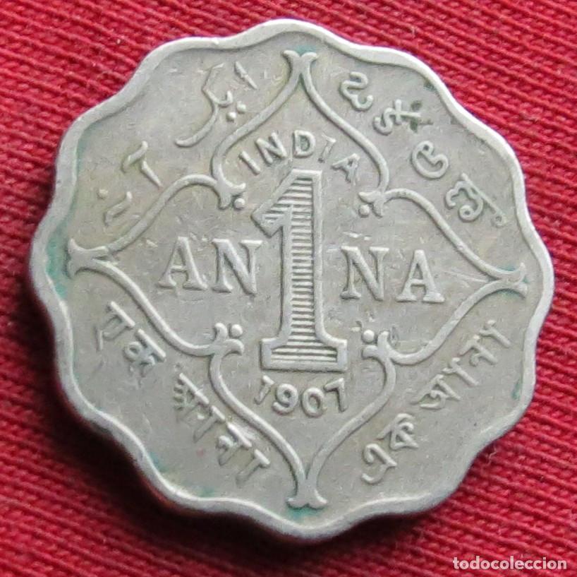 Monedas antiguas de Asia: India 1 anna 1907 ,, - Foto 1