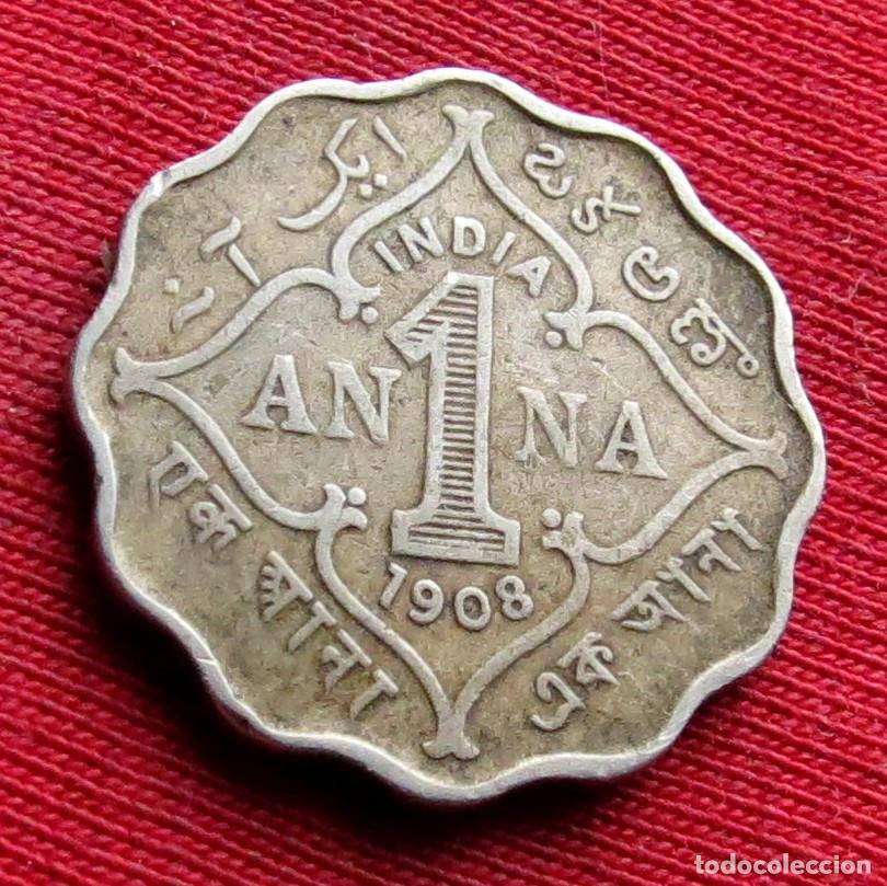 Monedas antiguas de Asia: India 1 anna 1908 ,, - Foto 1