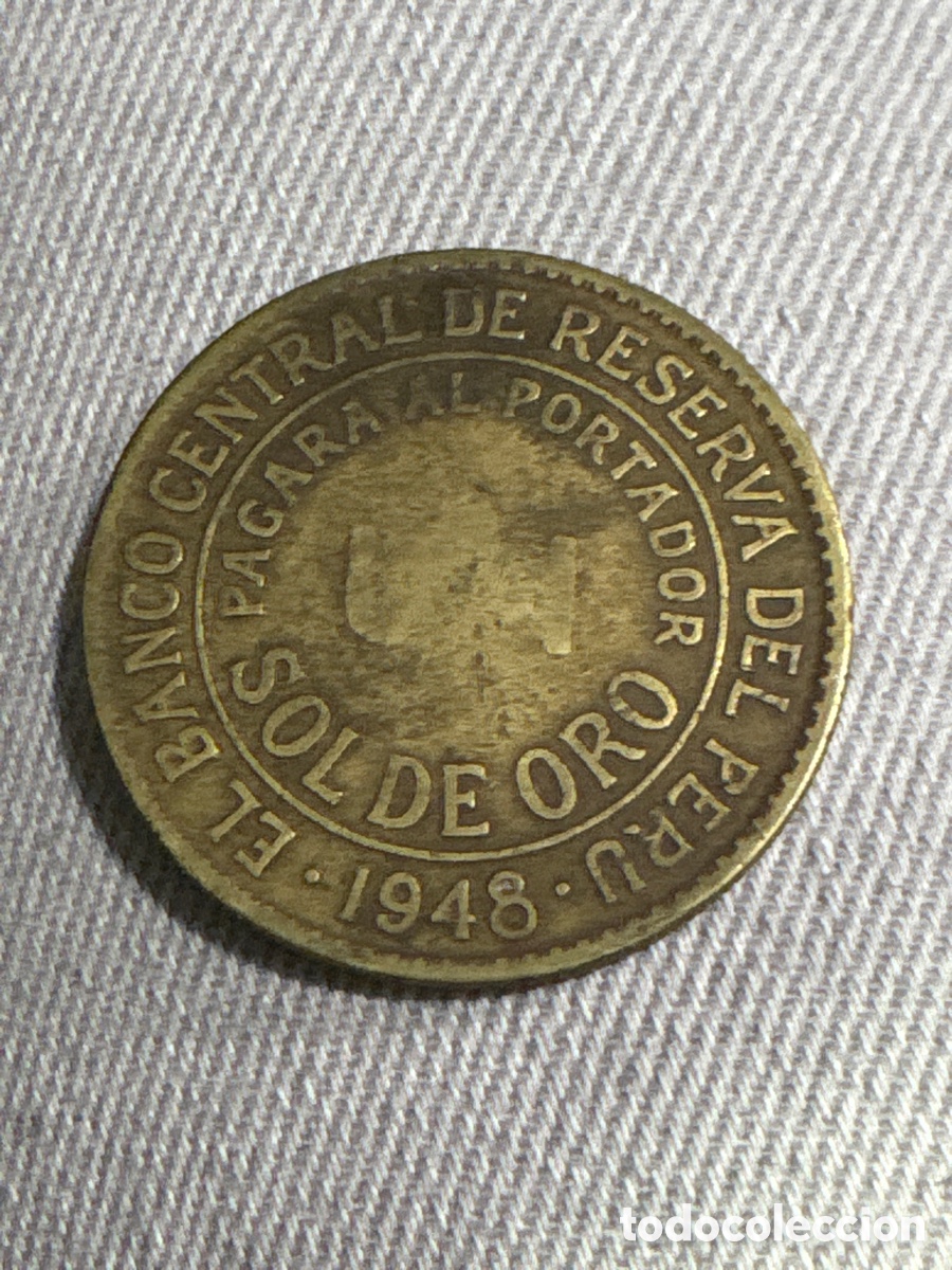 Monedas antiguas de Asia: Moneda Sol de Oro 1948 Peru (A1) - Foto 1
