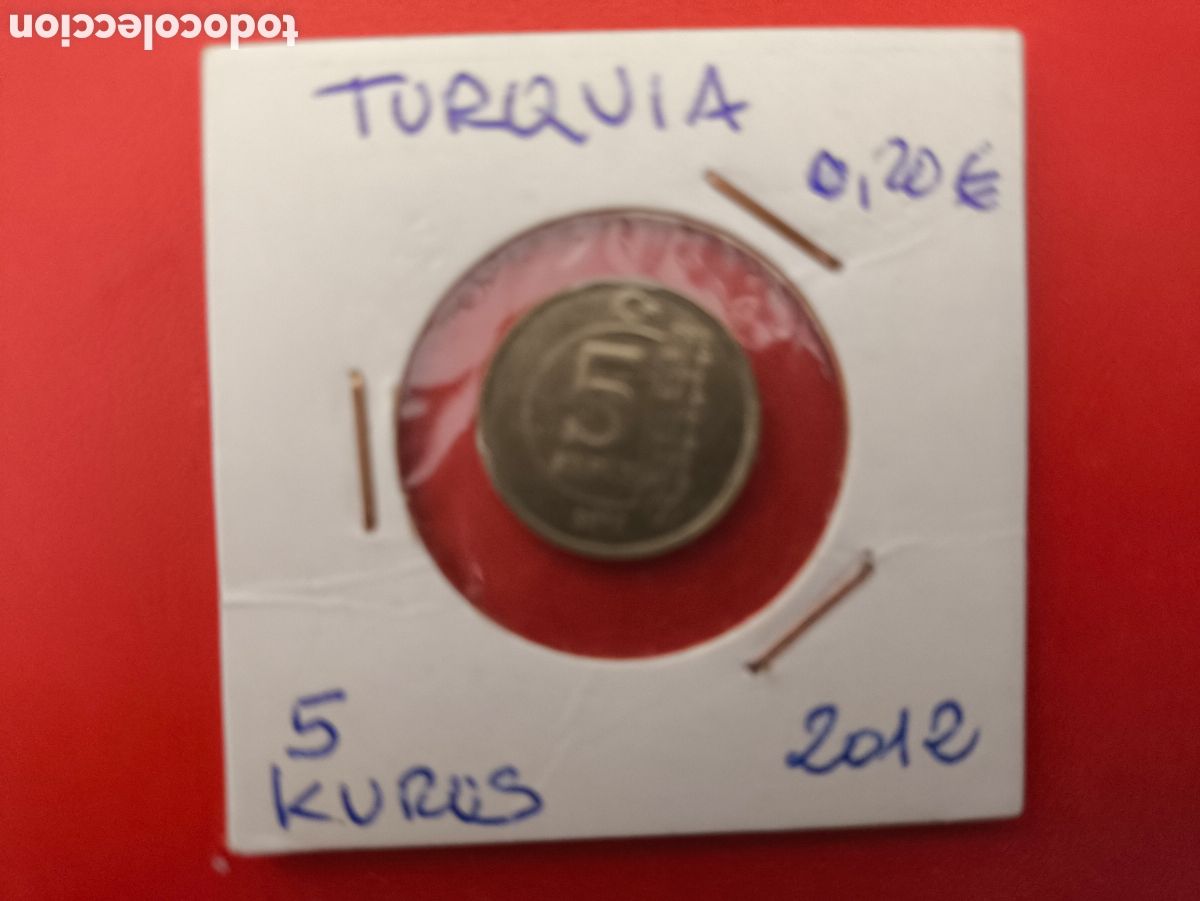 Monedas antiguas de Asia: 5 Kuros de Turqu&iacute;a 2012 - Foto 1