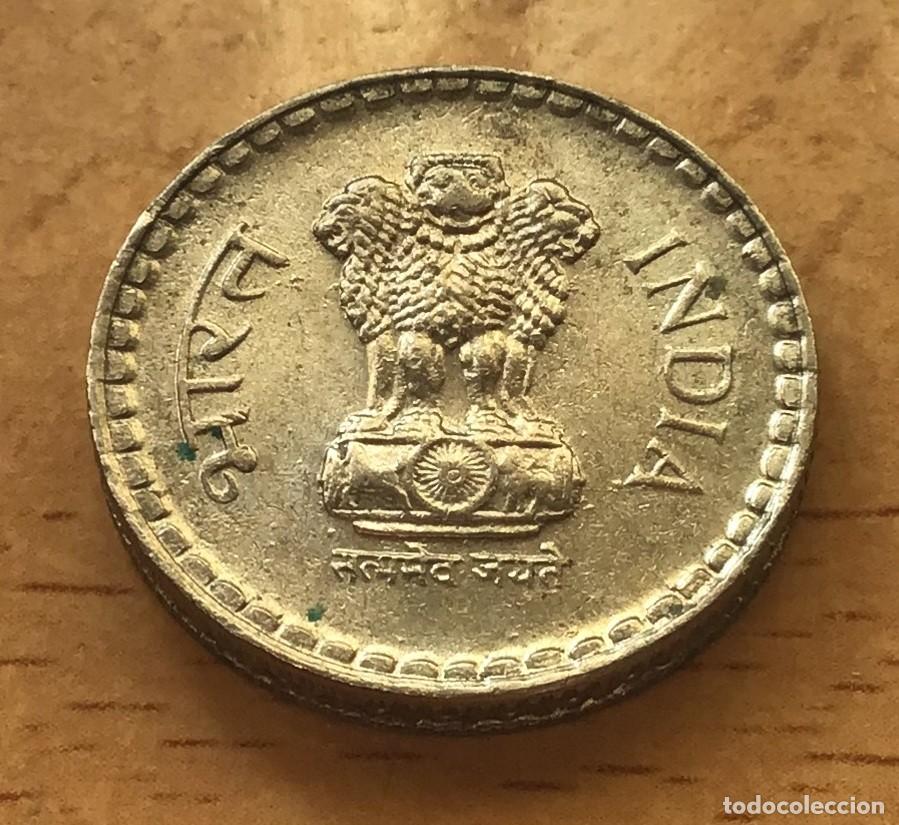 Monedas antiguas de Asia: 5 rupias de India. A&ntilde;o 1994 - Foto 2