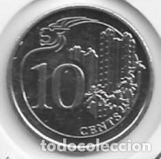 Monedas antiguas de Asia: Singapur. 2013. Moneda de 10 C&eacute;ntimos. - Foto 2
