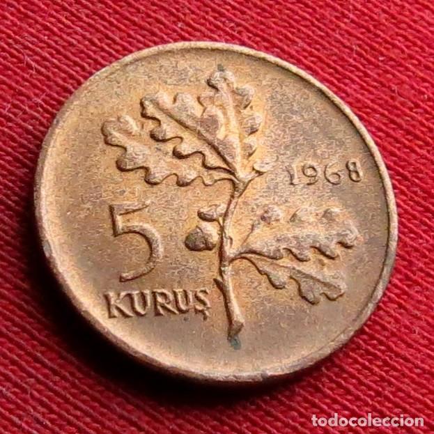 Monedas antiguas de Asia: TURQU&Iacute;A 5 kurus 1968 - Foto 1