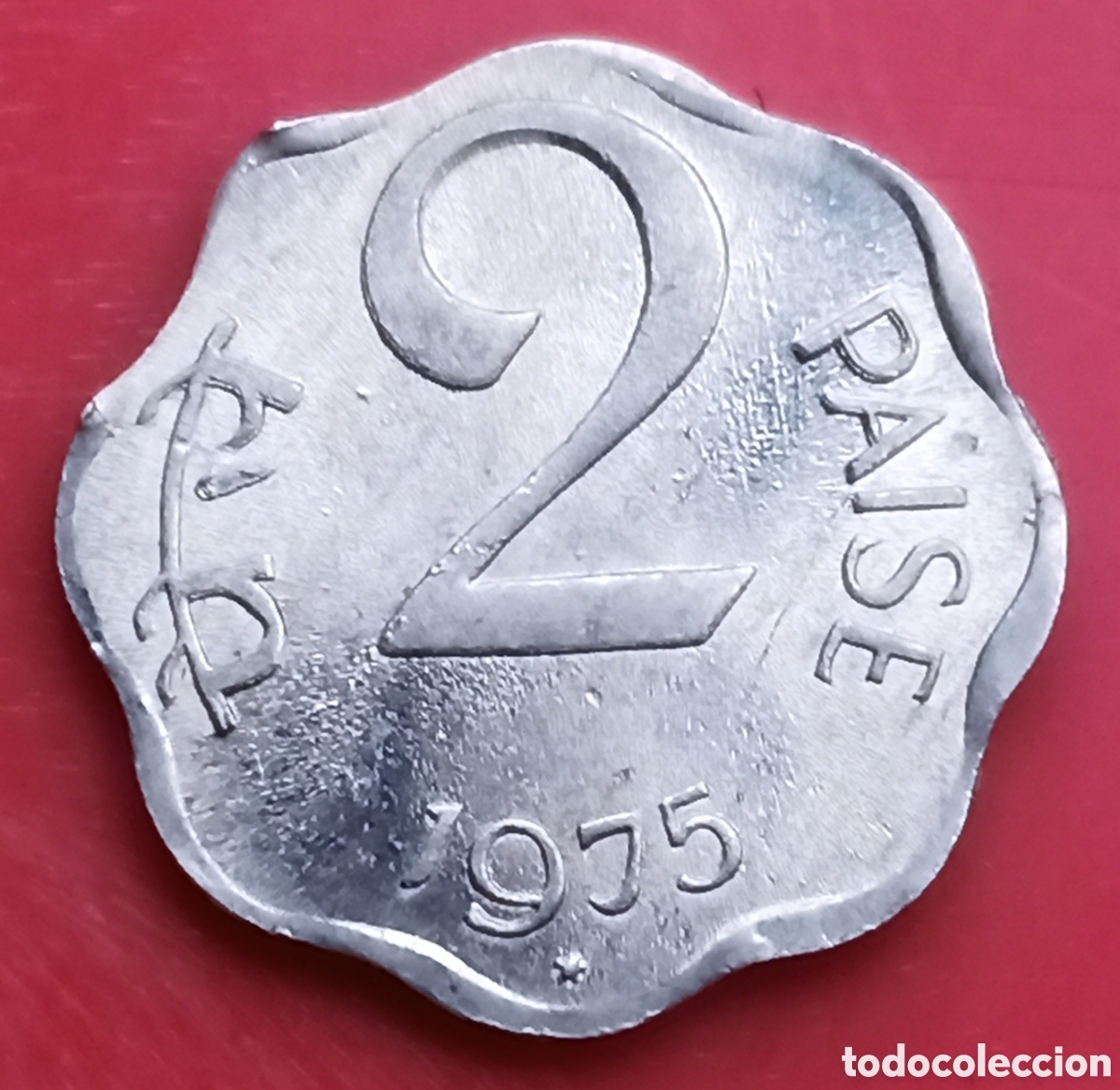 Monedas antiguas de Asia: India - 2 pa&iacute;ses 1975 - error cospel. - Foto 2