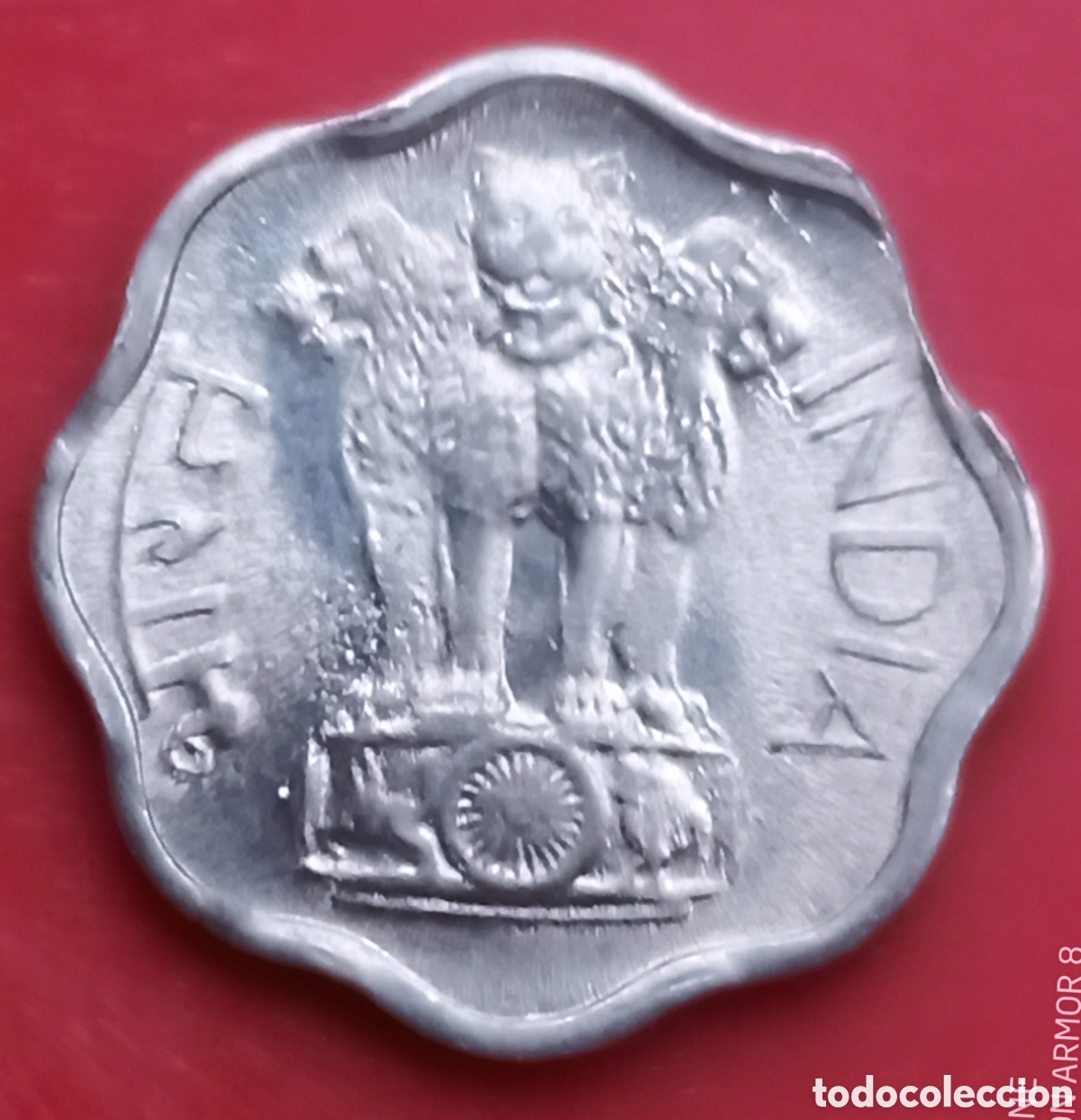Monedas antiguas de Asia: India - 2 pa&iacute;ses 1975 - error cospel. - Foto 1
