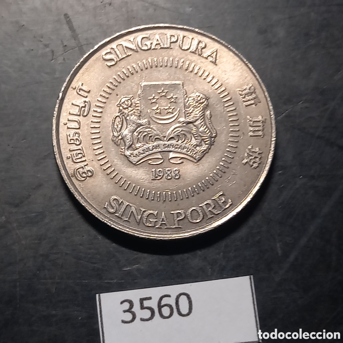 Monedas antiguas de Asia: Singapur 50 centavos 1988 - Foto 1
