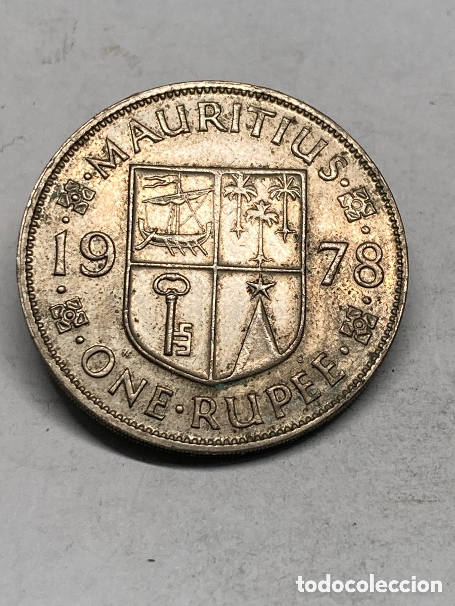 Monedas antiguas de Asia: Moneda 1 Rupee 1978 Mauritius J67 - Foto 1