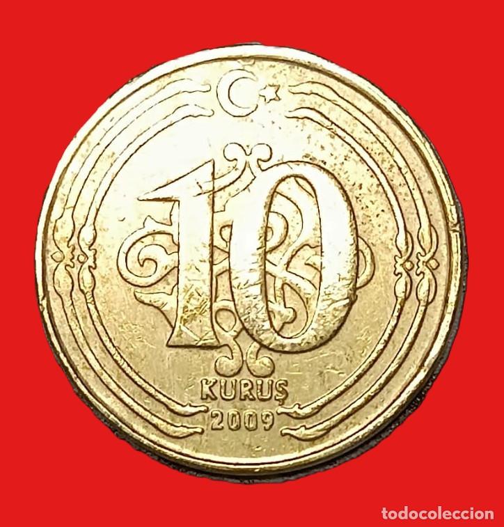 Monedas antiguas de Asia: Turquia 10 Kurus 2009 - Foto 2