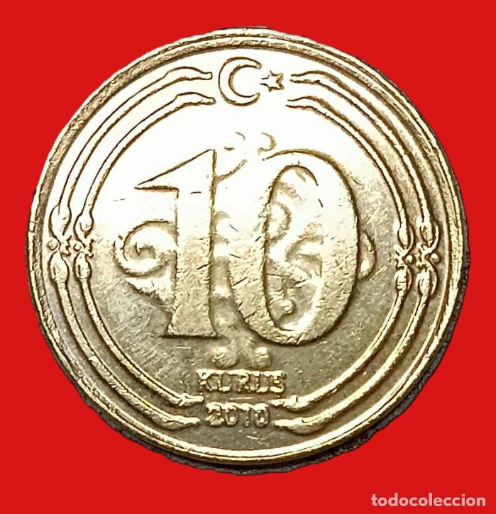Monedas antiguas de Asia: Turquia 10 Kurus 2010 - Foto 2