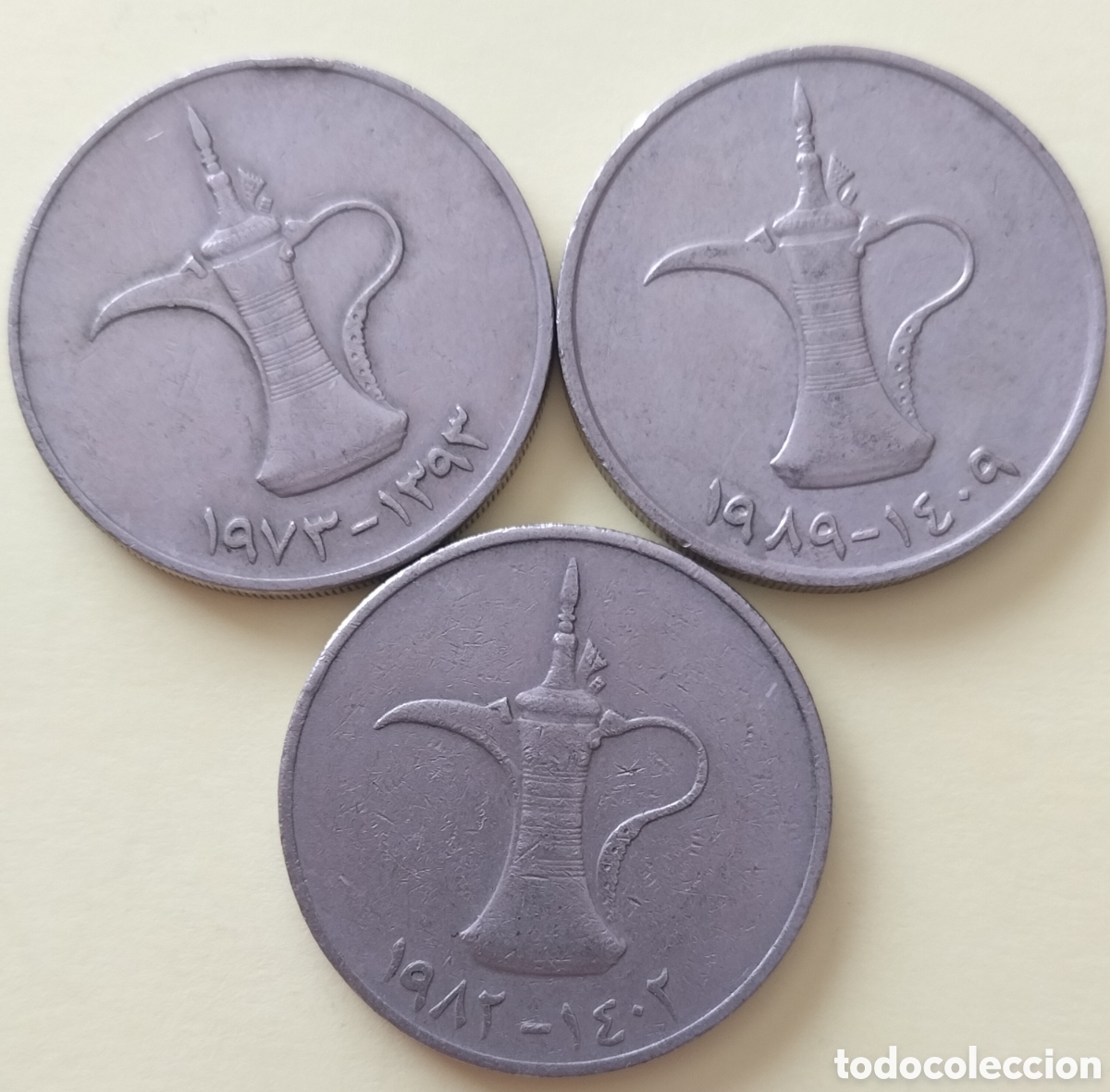 Monedas antiguas de Asia: Lote 3 monedas 1 Dirham EAU - Foto 1