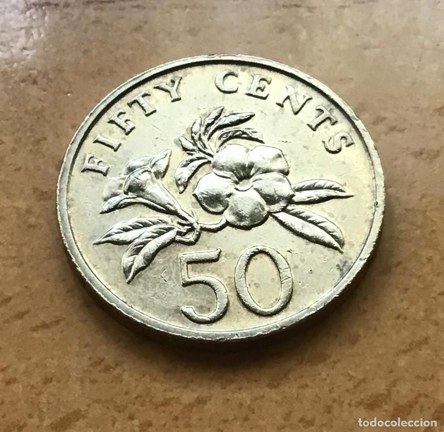 Monedas antiguas de Asia: 50 centavos de Singapur. A&ntilde;o 1997 - Foto 1