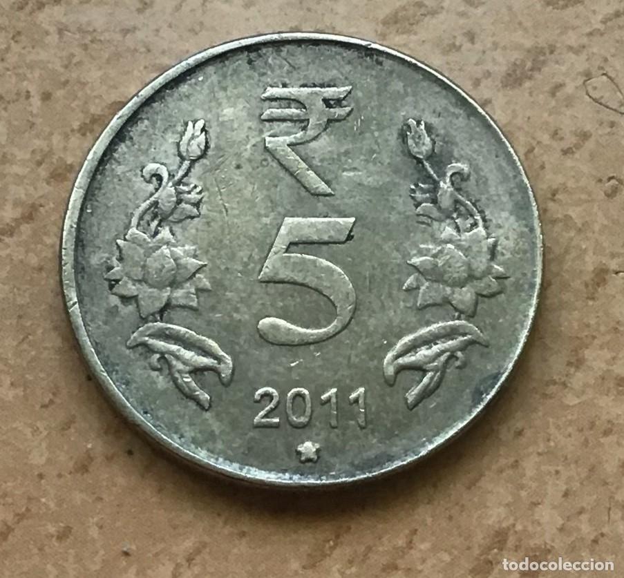 Monedas antiguas de Asia: 5 rupias de India. A&ntilde;o 2011 - Foto 1