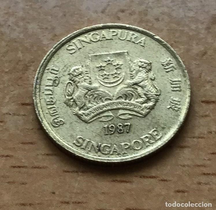Monedas antiguas de Asia: 5 centavos de Singapur. A&ntilde;o 1987 - Foto 2