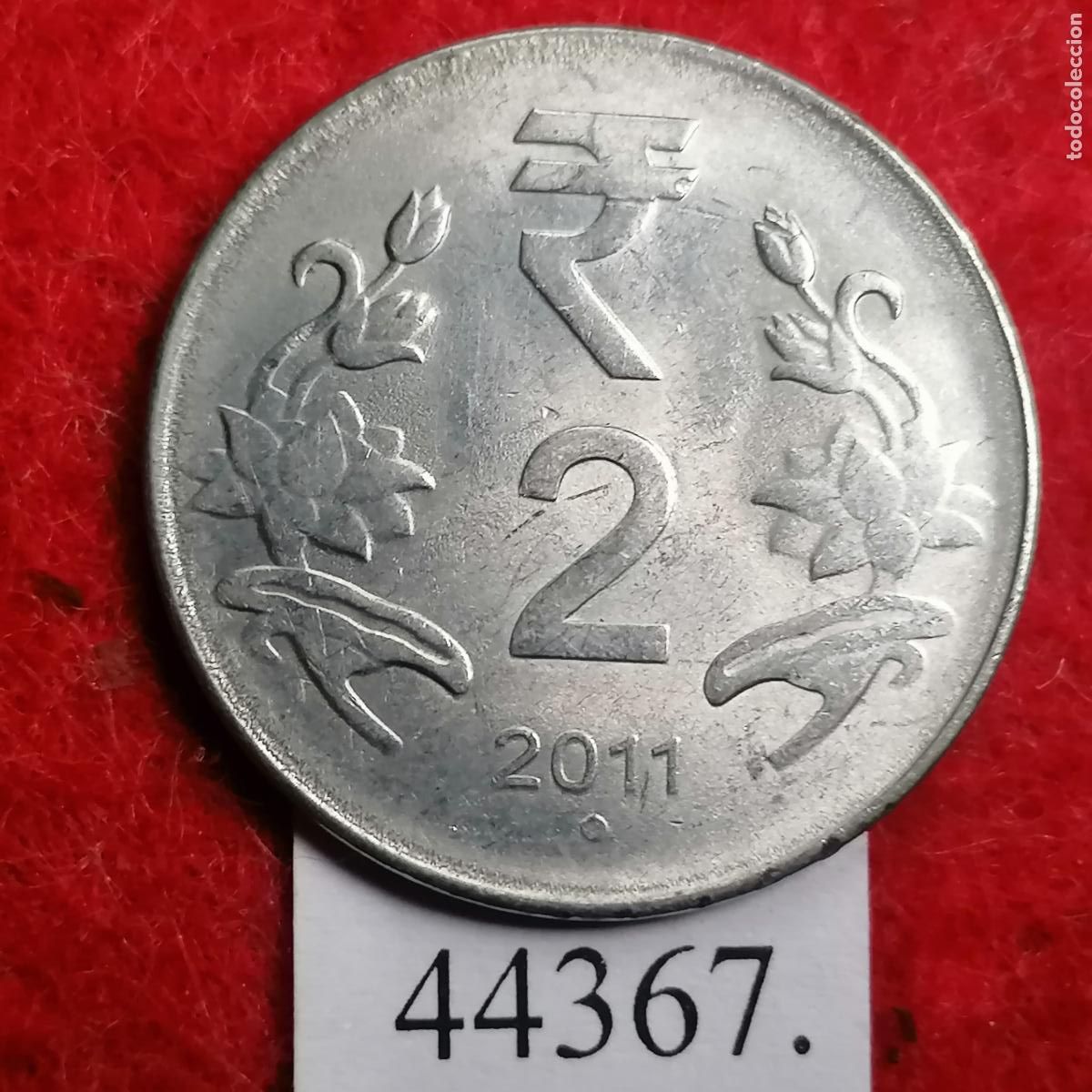 Monedas antiguas de Asia: India 2 rupias 2011 Noida - Foto 2