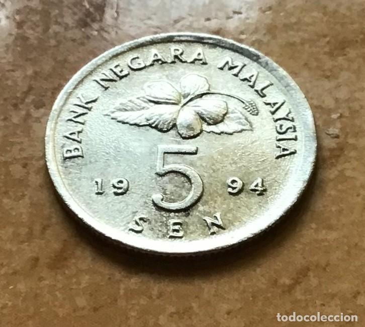 Monedas antiguas de Asia: 5 sen de Malasia. A&ntilde;o 1994