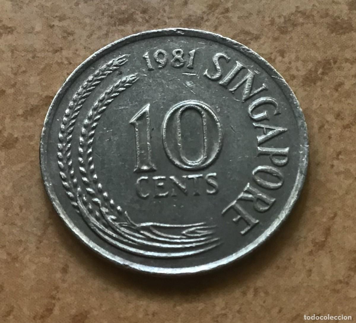 Monedas antiguas de Asia: 10 centavos de Singapur. A&ntilde;o 1981 - Foto 1
