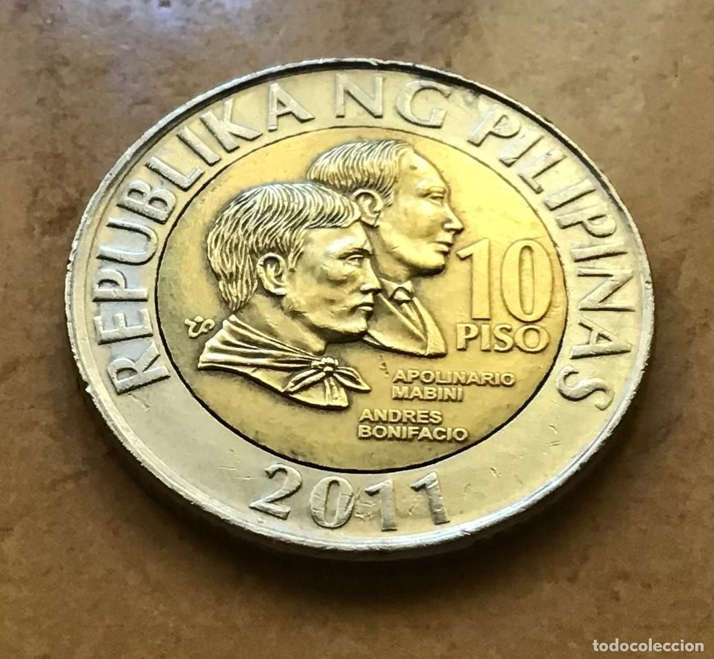 Monedas antiguas de Asia: 10 piso de Filipinas. A&ntilde;o 2011
