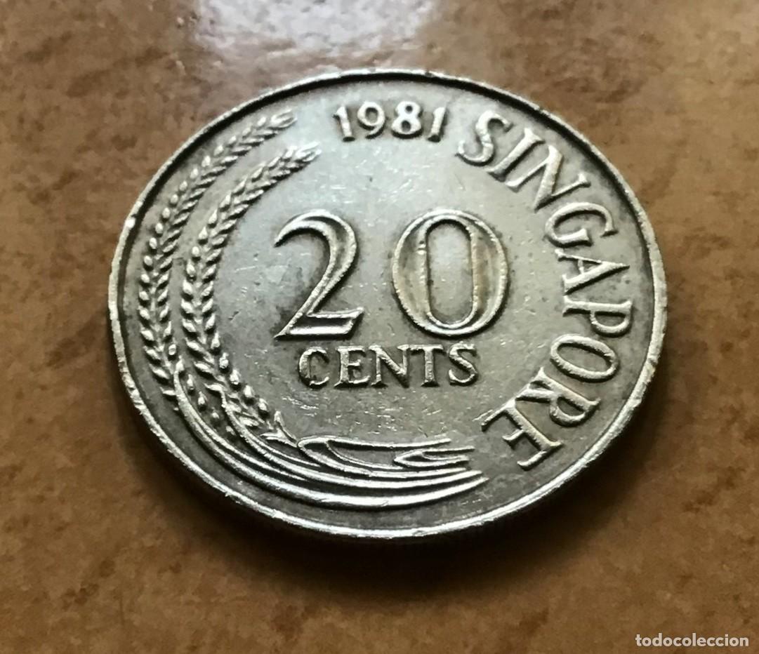Monedas antiguas de Asia: 20 centavos de Singapur. A&ntilde;o 1981 - Foto 1