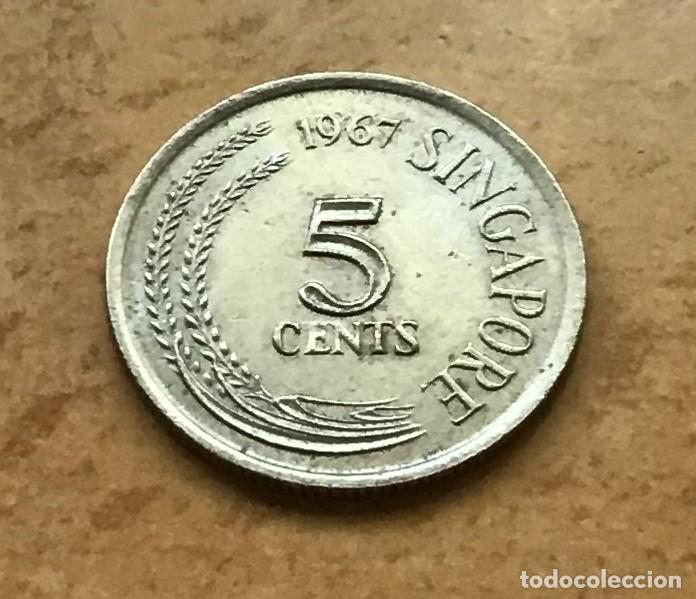 Monedas antiguas de Asia: 5 centavos de Singapur. A&ntilde;o 1967 - Foto 1