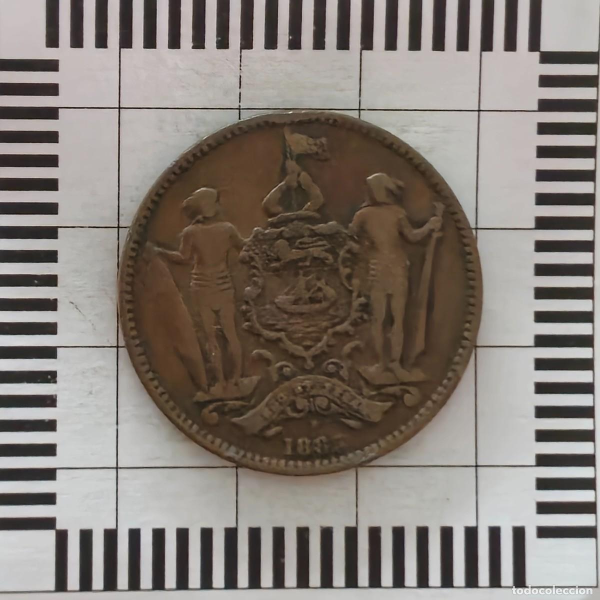 Monedas antiguas de Asia: 1 CENT, BORNEO. 1885 H. (KM#2). - Foto 1