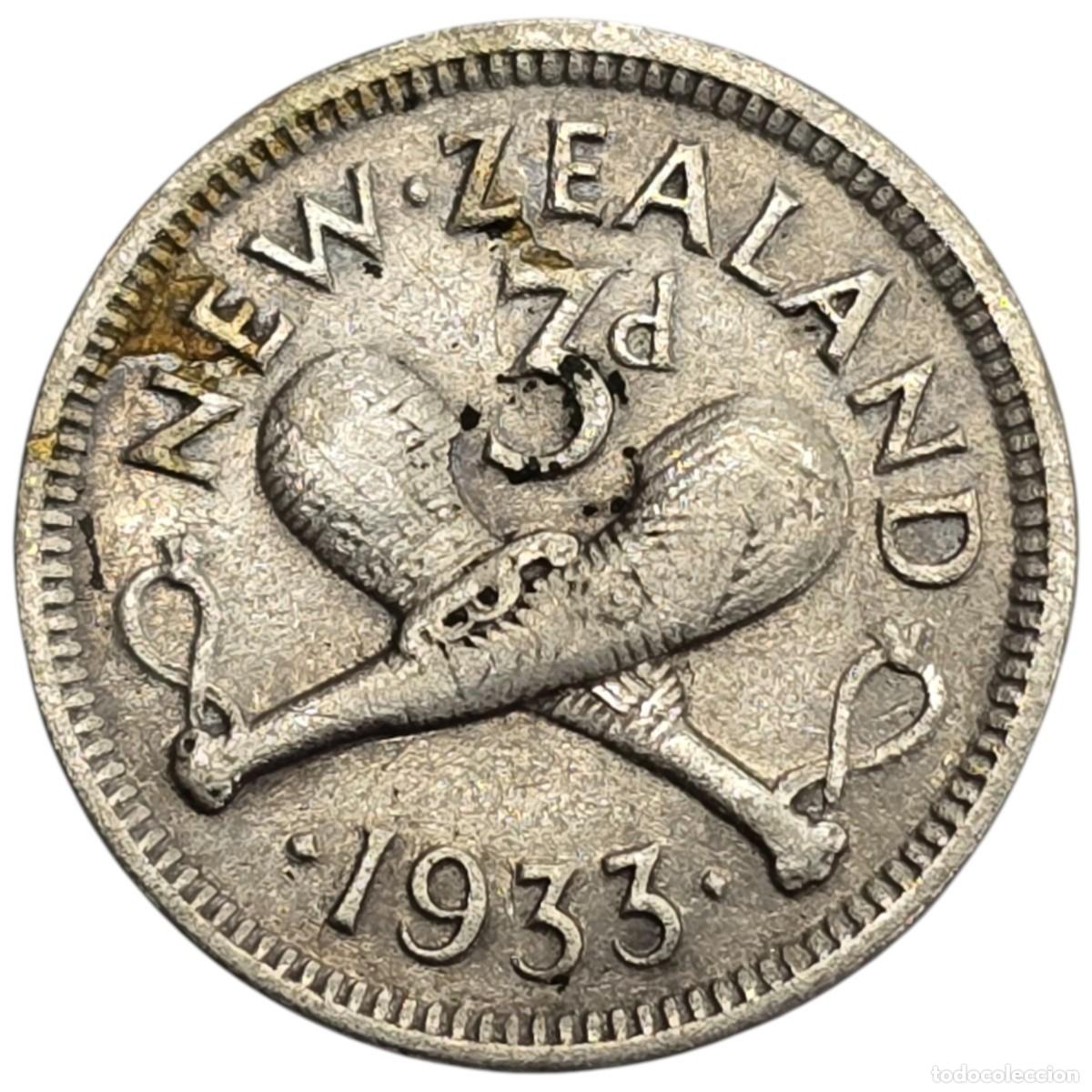 Monedas antiguas de Asia: NUEVA ZELANDA. 3 PENCE. 1933. - Foto 2