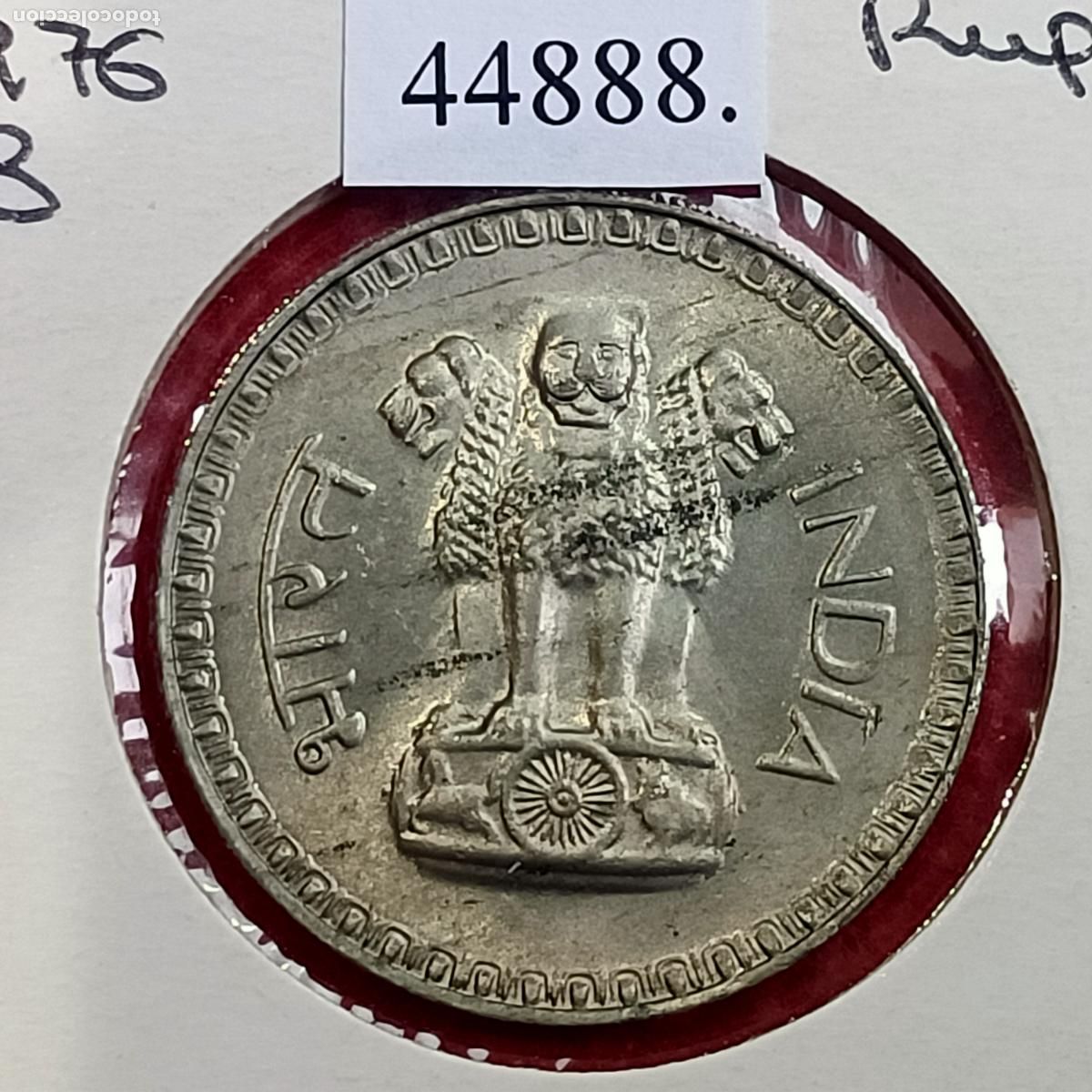 Monedas antiguas de Asia: India 1 rupia 1976 B - Foto 1