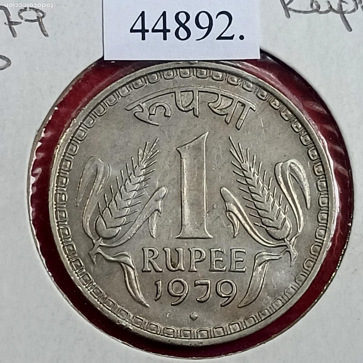 Monedas antiguas de Asia: India 1 rupia 1979 B - Foto 2