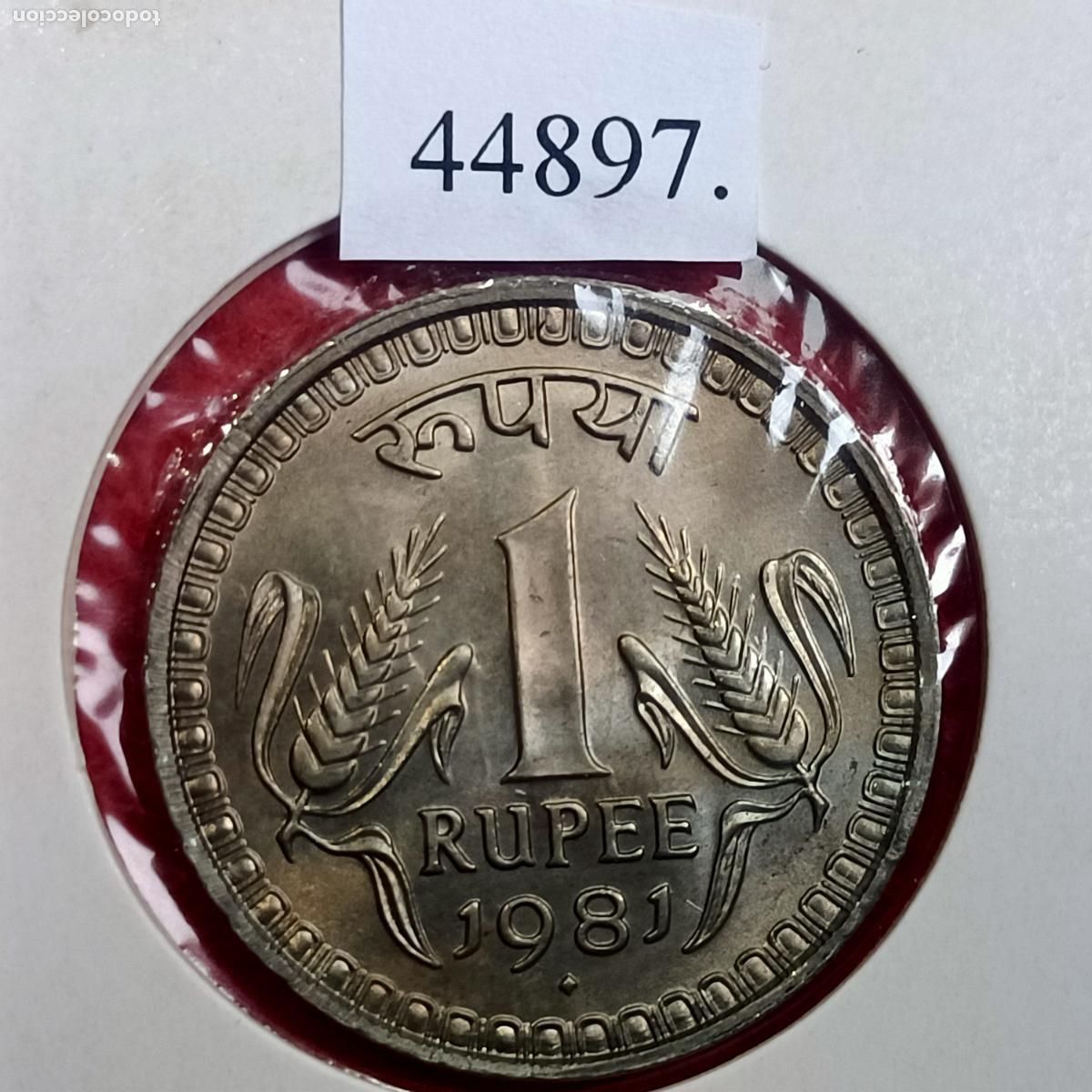 Monedas antiguas de Asia: India 1 rupia 1981 B - Foto 1