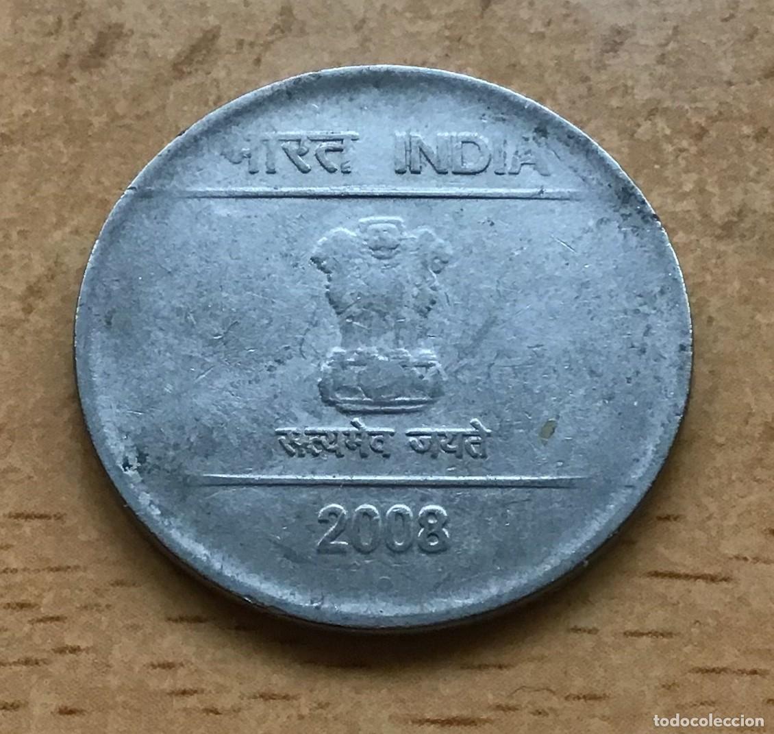 Monedas antiguas de Asia: 2 rupias de India. A&ntilde;o 2008. Ceca de Noida (O) - Foto 2