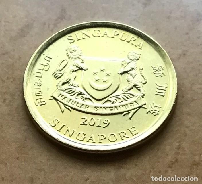 Monedas antiguas de Asia: 5 centavos de Singapur. A&ntilde;o 2019 - Foto 2